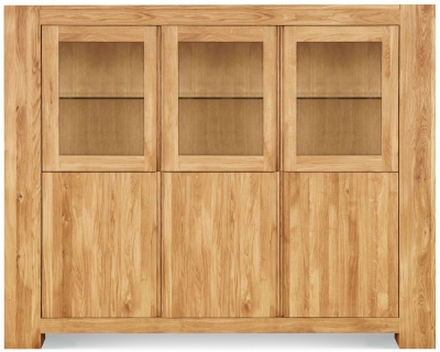 Product photograph of Clemence Richard Massive Oak Wide Display Cabinet from Choice Furniture Superstore