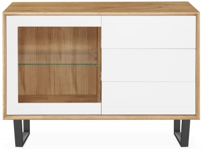 Product photograph of Clemence Richard Modena Oak 1 Glass Door Combi Sideboard from Choice Furniture Superstore