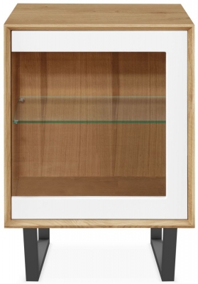 Product photograph of Clemence Richard Modena Oak 1 Glass Door Cabinet from Choice Furniture Superstore