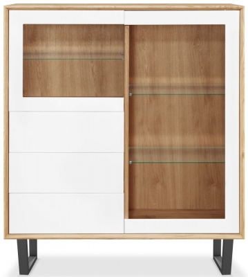 Product photograph of Clemence Richard Modena Oak 2 Door Combi Display Cabinet from Choice Furniture Superstore