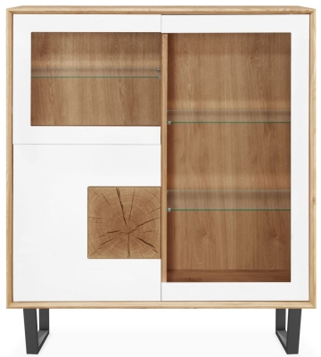 Product photograph of Clemence Richard Modena Oak 3 Door Display Cabinet from Choice Furniture Superstore