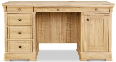 Product photograph of Clemence Richard Moreno Oak Double Pedestal Desk from Choice Furniture Superstore