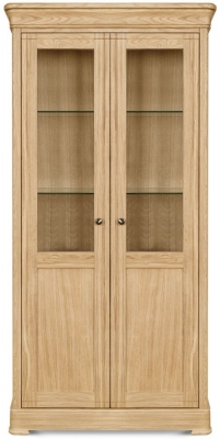 Product photograph of Clemence Richard Moreno Oak 2 Door Display Cabinet from Choice Furniture Superstore