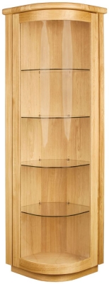 Product photograph of Clemence Richard Sorento Oak 1 Door Corner Display Cabinet from Choice Furniture Superstore