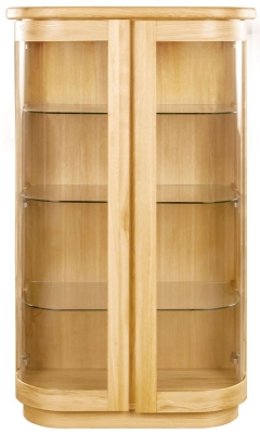 Product photograph of Clemence Richard Sorento Oak 2 Glass Door Display Cabinet from Choice Furniture Superstore