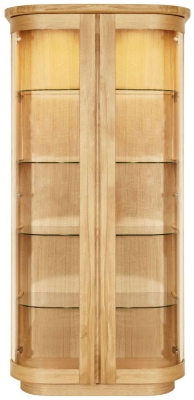 Product photograph of Clemence Richard Sorento Oak 2 Glass Door High Display Cabinet from Choice Furniture Superstore