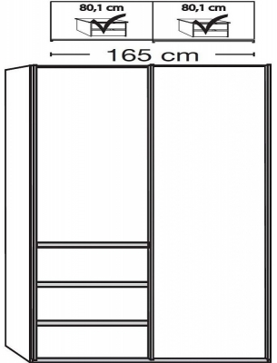 Product photograph of Wiemann Vip Malibu 2 Door Sliding Wardrobe In Oak And White Glass - W 165cm from Choice Furniture Superstore