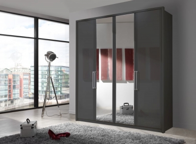 Product photograph of Wiemann Berlin Glass And Mirror Wardrobe - Variation Available from Choice Furniture Superstore