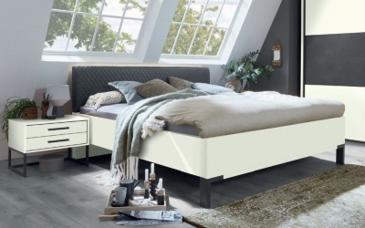 Product photograph of Breda White Bed With Upholstered Cushion Headboard from Choice Furniture Superstore