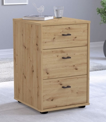 Product photograph of Rialto Bianco Oak Bedside Cabinet - 3 Drawer from Choice Furniture Superstore