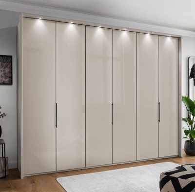 Product photograph of Asmara Champagne 6 Door Wardrobe - 300cm from Choice Furniture Superstore