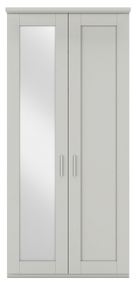 Product photograph of Wiemann Cambridge Champagne 2 Door Wardrobe With 1 Lh Mirror - W 100cm from Choice Furniture Superstore