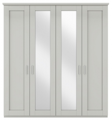 Product photograph of Cambridge Champagne 4 Door Wardrobe With 2 Mirror Front - W 200cm from Choice Furniture Superstore