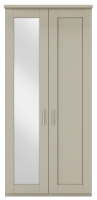 Product photograph of Wiemann Cambridge Grey 2 Door Wardrobe With 1 Lh Mirror - W 100cm from Choice Furniture Superstore