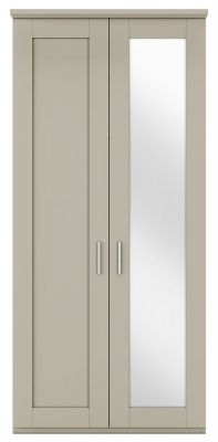 Product photograph of Wiemann Cambridge Grey 2 Door Wardrobe With 1 Rh Mirror - W 100cm from Choice Furniture Superstore