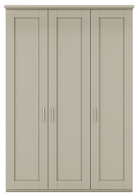 Product photograph of Cambridge Pebble Grey 3 Door Wardrobe - W 150cm from Choice Furniture Superstore