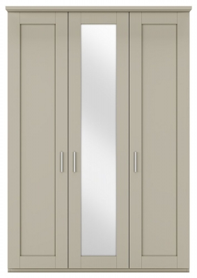 Product photograph of Cambridge Pebble Grey 3 Door Wardrobe With 1 Mirror Front - W 150cm from Choice Furniture Superstore