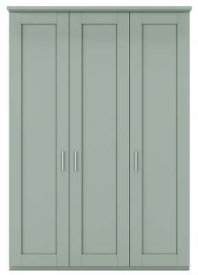 Product photograph of Cambridge Sage Green 3 Door Wardrobe - W 150cm from Choice Furniture Superstore