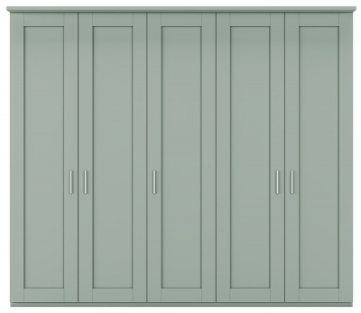 Product photograph of Wiemann Cambridge Green 5 Door Wardrobe - W 250cm from Choice Furniture Superstore