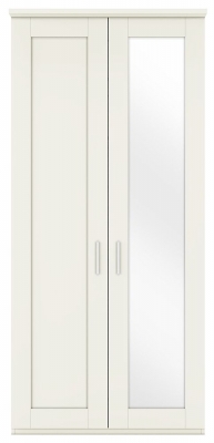 Product photograph of Cambridge White 2 Door Wardrobe With 1 Right Mirror Front - W 100cm from Choice Furniture Superstore