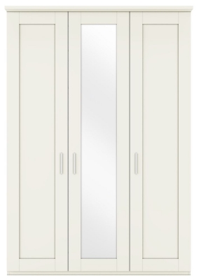 Product photograph of Cambridge White 3 Door Wardrobe With 1 Mirror Front - W 150cm from Choice Furniture Superstore