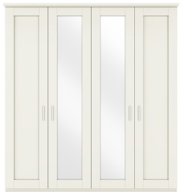 Product photograph of Wiemann Cambridge White 4 Door Wardrobe With 2 Mirror Front - W 200cm from Choice Furniture Superstore