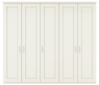 Product photograph of Wiemann Cambridge 250cm White 5 Door Wardrobe from Choice Furniture Superstore