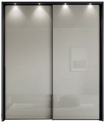 Product photograph of Wiemann Nizza White 2 Door Champagne Glass Sliding Wardrobe - W 150cm from Choice Furniture Superstore