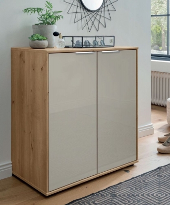 Product photograph of Wiemann Denver Cupboard In Black Sliding Feet from Choice Furniture Superstore
