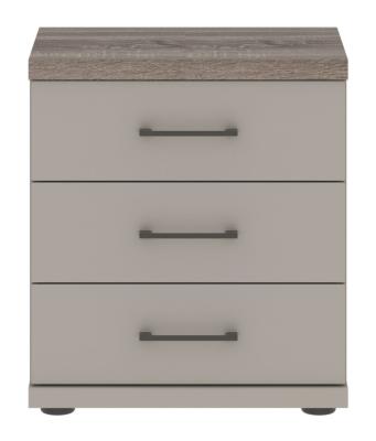 Wiemann Suffolk 3 Drawer Pebble Grey Bedside Cabinet