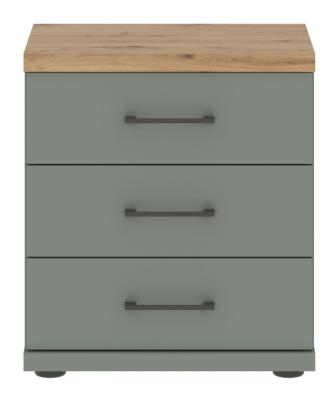 Wiemann Suffolk 3 Drawer Sage Green Bedside Cabinet