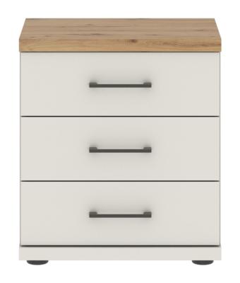 Wiemann Suffolk 3 Drawer White Bedside Cabinet