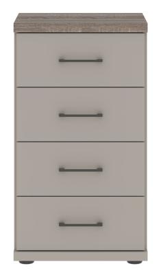 Wiemann Suffolk 4 Drawer Pebble Grey Narrow Chest Of Drawer