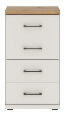 Wiemann Suffolk 4 Drawer White Narrow Chest Of Drawer