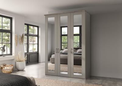 Wiemann Suffolk Pebble Grey 3 Door Mirror Wardrobe W 150cm