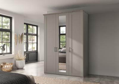 Wiemann Suffolk Pebble Grey 3 Door Wardrobe With 1 Mirror Front W 150cm