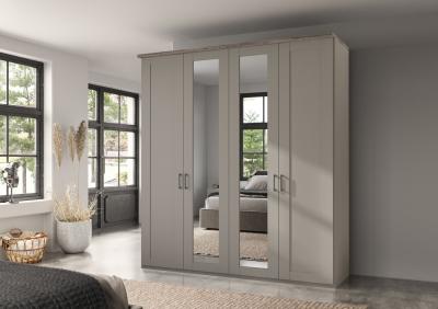 Wiemann Suffolk Pebble Grey 4 Door Wardrobe With 2 Mirror Front W 200cm