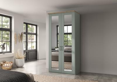 Wiemann Suffolk Sage Green 2 Door Mirror Wardrobe W 100cm