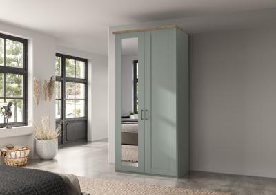 Wiemann Suffolk Sage Green 2 Door Wardrobe With 1 Lhf Mirror W 100cm