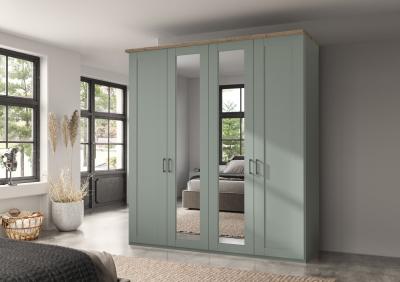 Wiemann Suffolk Sage Green 4 Door Wardrobe With 2 Mirror Front W 200cm