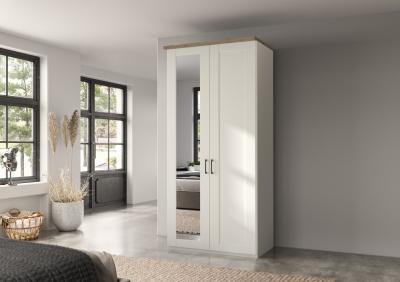 Wiemann Suffolk White 2 Door Wardrobe With 1 Lhf Mirror W 100cm