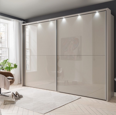 Product photograph of Wiemann Berlin 2 Door Sliding Wardrobe In Grey Glass - W 300cm from Choice Furniture Superstore