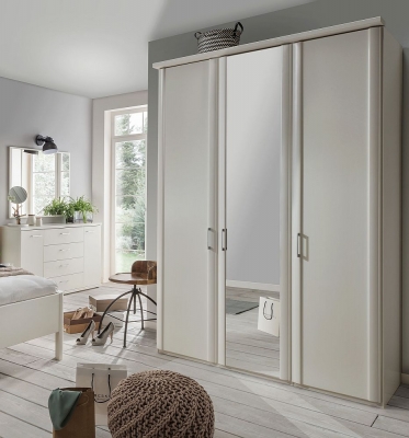 Product photograph of Bern 3 Door Mirror Wardrobe In White - W 150cm from Choice Furniture Superstore