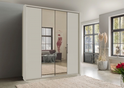Product photograph of Kansas Bi-fold Wardrobe With Mirror from Choice Furniture Superstore