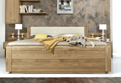 Product photograph of Lido Magnolia Faux Leather Bed from Choice Furniture Superstore