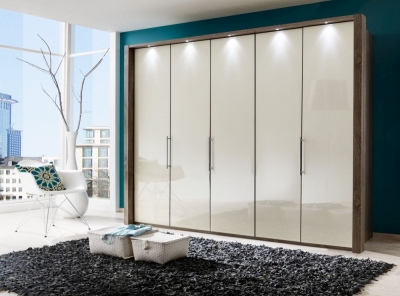Product photograph of Loft Bi-fold-panorama Door Wardrobe With Glass Front from Choice Furniture Superstore
