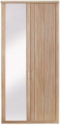 Product photograph of Luxor 3 4 2 Door Hinged Wardrobe With 1 Mirror On Left In Rustic Oak - W 100cm from Choice Furniture Superstore
