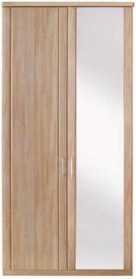 Product photograph of Luxor 3 4 2 Door Hinged Wardrobe With 1 Mirror On Right In Rustic Oak - W 100cm from Choice Furniture Superstore