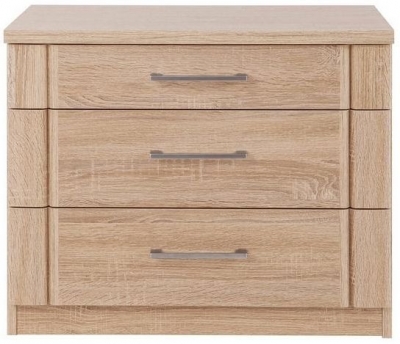 Product photograph of Luxor 3 4 3 Drawer Bedside Cabinet In Rustic Oak - W 40cm from Choice Furniture Superstore