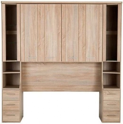 Product photograph of Wiemann Luxor 3 4 215cm Overbed Unit With 33cm Occasional Element In Rustic Oak from Choice Furniture Superstore